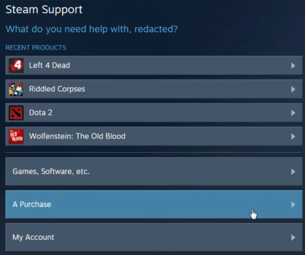 Step 2 of How to Get Refund On Steam: Access Your Purchases