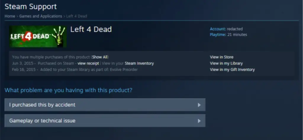 Step 4 of How to Get Refund On Steam: Identify the Issue