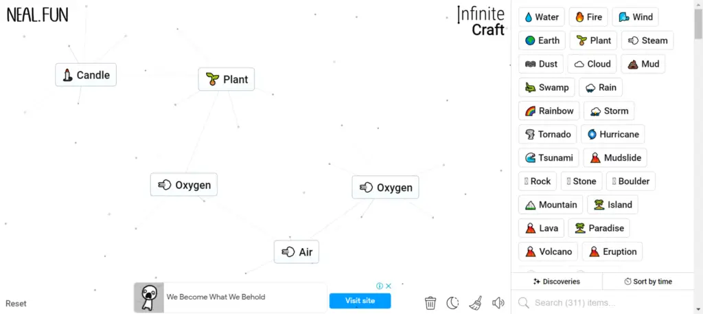 Follow these steps of how to make Air in Infinity Craft