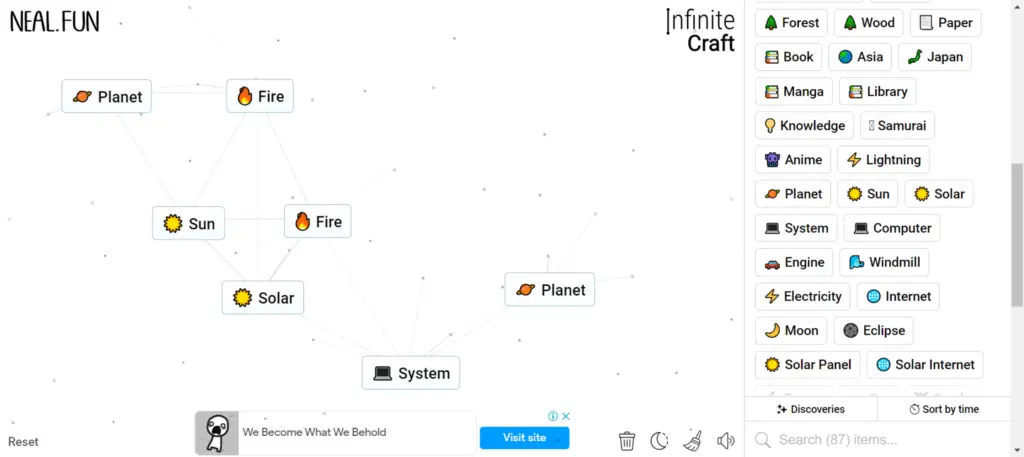 Step 2 of How To Make TV in Infinity Craft - Solar System Evolution: