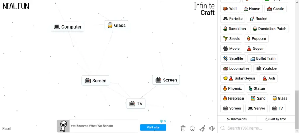 Step 4 of How To Make TV in Infinity Craft - Gleaming Screen Creation: