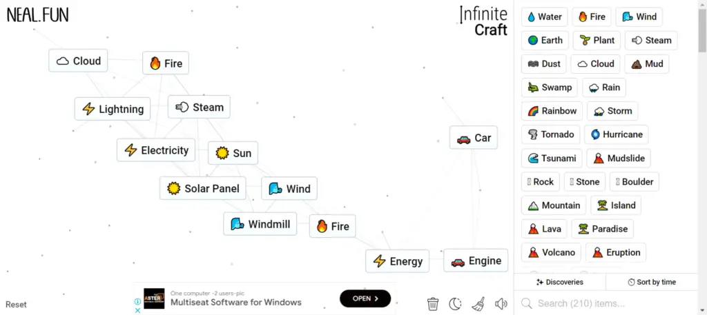 Stage 4 of How To Make Car in Infinity Craft: Unleashing Energy